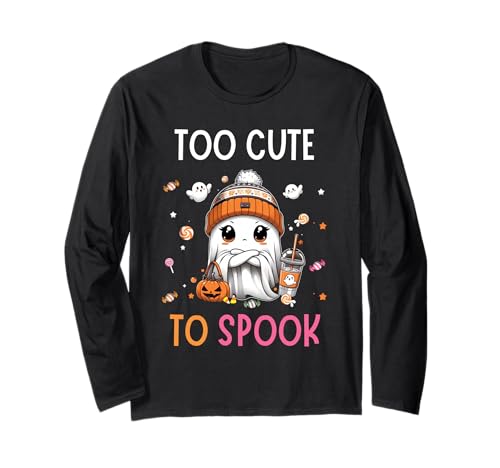 Cute Ghost Candy Halloween Too Cute to Spook Kids Toddler Langarmshirt Cute Ghost Candy Halloween Too Cute to Spook Kids Toddler Langarmshirt von Cute Halloween Ghost Spooky Pumpkins By GnineZa