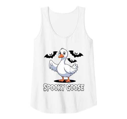 Damen Spooky Goose Funny Ghost Halloween Costume Tank Top von Cute Halloween Goose Ghost Animal Costume