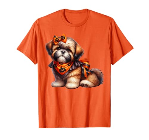 Shih Tzu Mom Graphic for Women Dog Lover Orange Halloween T-Shirt Shih Tzu Mom Graphic for Women Dog Lover Orange Halloween T-Shirt von Cute Halloween Shih Tzu Gifts For Dog Lovers