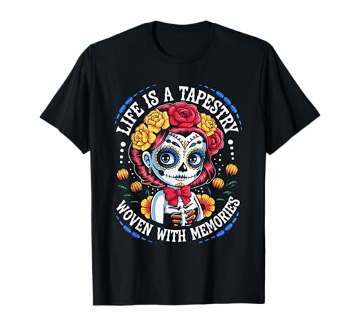 Halloween-Anime-Tag der Toten Frauen La Calavera Catrina T-Shirt von Cute Halloween Tees NYC