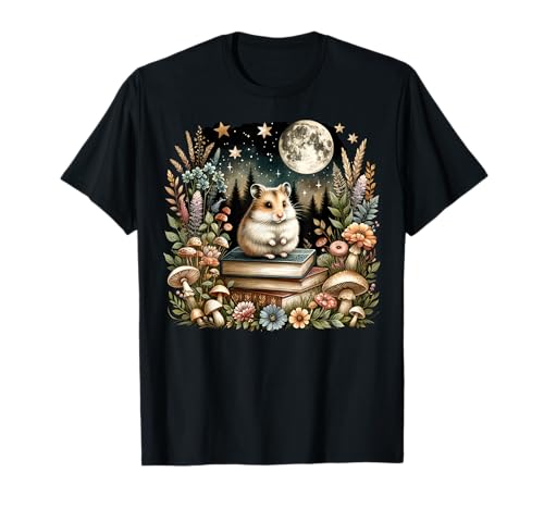 Cottagecore Hamster Aesthetic für Damen mit Blumenmuster T-Shirt von Cute Hamster Cottagecore Clothing