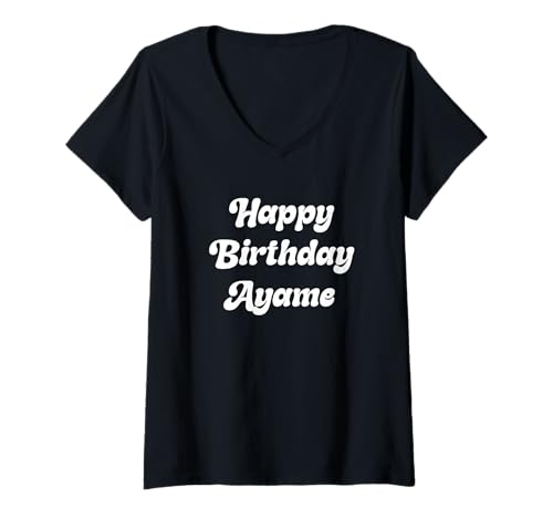 Damen Alles Gute zum Geburtstag Ayame T-Shirt mit V-Ausschnitt Damen Alles Gute zum Geburtstag Ayame T-Shirt mit V-Ausschnitt von Cute Happy Birthday Ayame Apparel