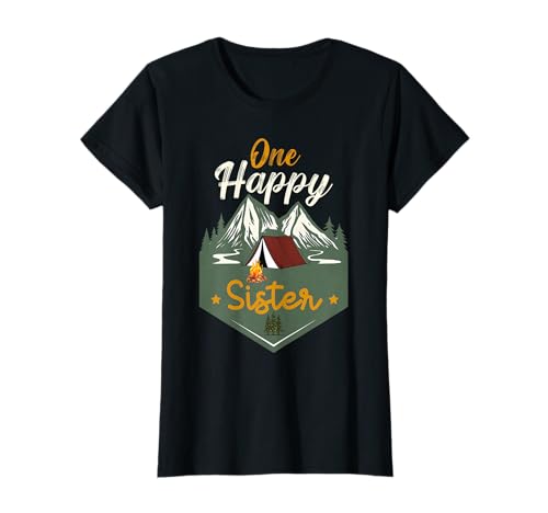 One Happy Mama Camper Geburtstag Familie Passende Schwester Frauen T-Shirt von Cute Happy Birthday Camping Trip Family Mother