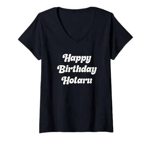 Damen Alles Gute zum Geburtstag Hotaru T-Shirt mit V-Ausschnitt von Cute Happy Birthday Hotaru Apparel
