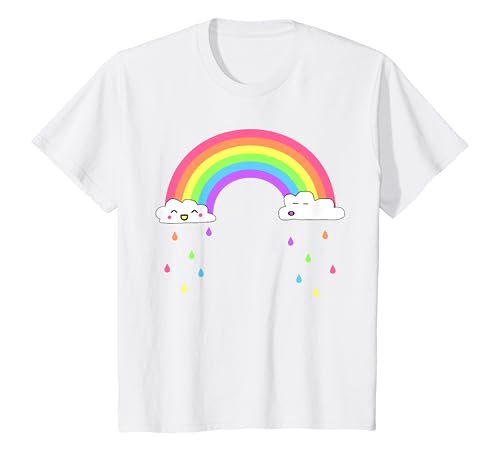 Kinder Smiling Happy Rainbow Raining Clouds Cute T-Shirt für Mädchen T-Shirt Kinder Smiling Happy Rainbow Raining Clouds Cute T-Shirt für Mädchen T-Shirt von Cute Happy Rainbow T-shirt and Gifts for Girls