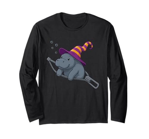 Nilpferd Emerging from A Zipper Hippo Halloween Men Women Langarmshirt Nilpferd Emerging from A Zipper Hippo Halloween Men Women Langarmshirt von Cute Hippo Clothing For Kids Tee