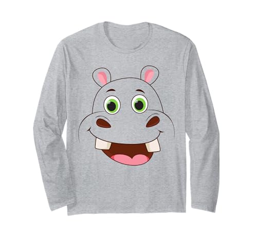 Niedliches Nilpferd-Gesichtskostüm, Tierkostüm für Kinder und Kleinkinder Langarmshirt von Cute Hippo Costume Animal