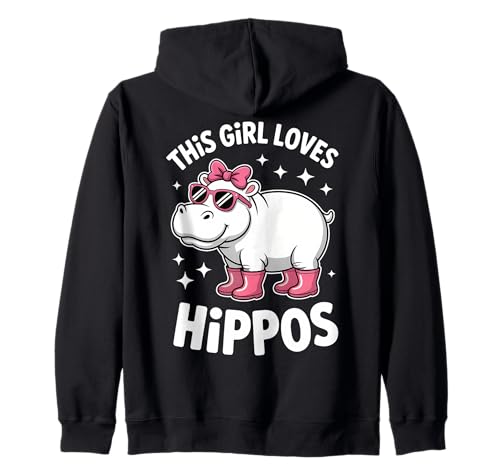 Dieses Mädchen liebt Nilpferde lustiges Nilpferd Kapuzenjacke Dieses Mädchen liebt Nilpferde lustiges Nilpferd Kapuzenjacke von Cute Hippo Fun Hippopotamus Girl Design