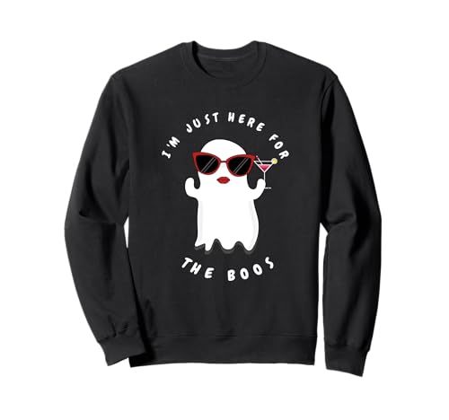 I'm Just Here For The Boos Women Lustiger Halloween-Geist Sweatshirt von Cute I'm Just Here For The Boos Martini Halloween