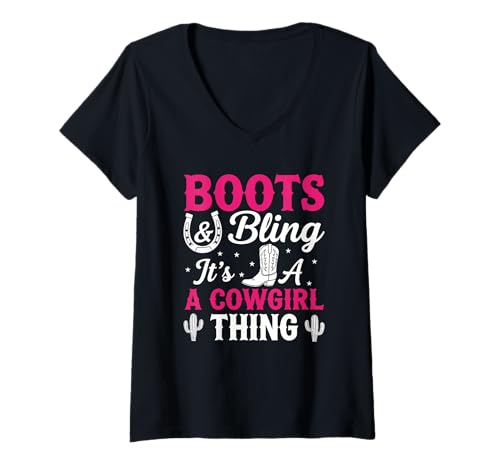 Damen Lustiges Cowgirl-Spruch: It's A Cowgirl Thing T-Shirt mit V-Ausschnitt Damen Lustiges Cowgirl-Spruch: It's A Cowgirl Thing T-Shirt mit V-Ausschnitt von Cute It's A Cowgirl Thing Apparel