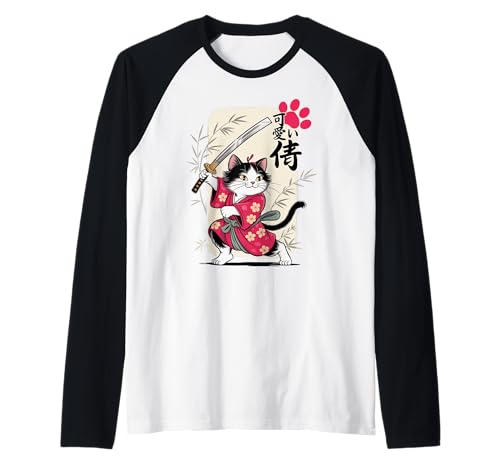 Kawaii Samurai Katze - Cute Japanese Katana - Women - Cat Girl Raglan Kawaii Samurai Katze - Cute Japanese Katana - Women - Cat Girl Raglan von Cute Japanese Chibi Samurai Cats