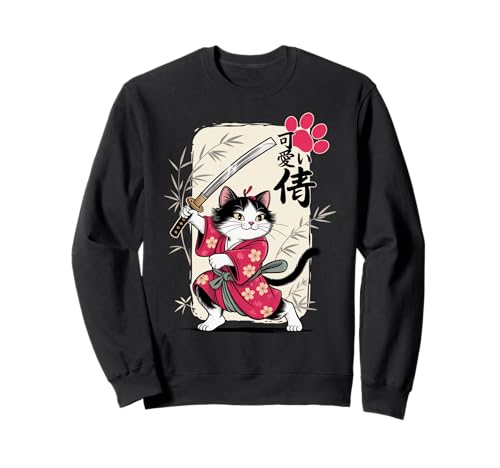 Kawaii Samurai Katze - Cute Japanese Katana - Women - Cat Girl Sweatshirt Kawaii Samurai Katze - Cute Japanese Katana - Women - Cat Girl Sweatshirt von Cute Japanese Chibi Samurai Cats