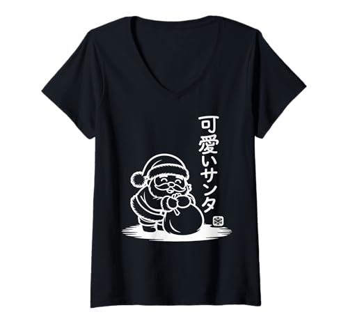 Damen Niedlicher Kawaii Weihnachtsmann - Kawaii Weihnachten T-Shirt mit V-Ausschnitt Damen Niedlicher Kawaii Weihnachtsmann - Kawaii Weihnachten T-Shirt mit V-Ausschnitt von Cute Japanese Santa - Kawaii Anime Aesthetic