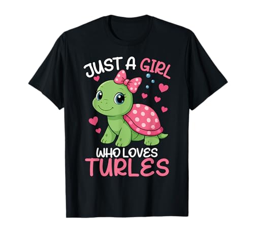 Nur EIN Mädchen, das Schildkröten liebt Meerestiere Süße Meeresschildkröte T-Shirt von Cute Just a Girl Who Loves Sea Turtle Kids Tee