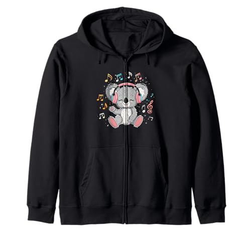 Koala hört Musik, K-Pop, süße Kawaii, Kinder, Mädchen Kapuzenjacke von Cute Kawaii Koala Listening To Music