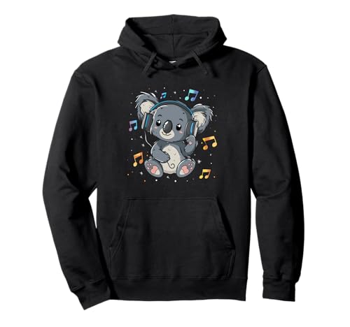 Koala hört Musik, K-Pop, süße Kawaii, Kinder, Mädchen Pullover Hoodie von Cute Kawaii Koala Listening To Music