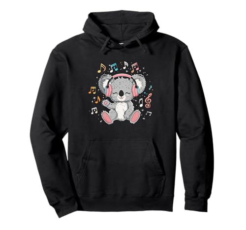 Koala hört Musik, K-Pop, süße Kawaii, Kinder, Mädchen Pullover Hoodie von Cute Kawaii Koala Listening To Music