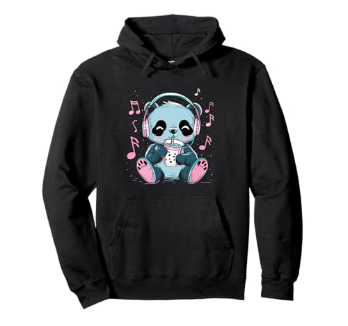 Panda Bär hört Musik K-Pop Niedlich Kawaii Kinder Mädchen Pullover Hoodie von Cute Kawaii Panda Listening To Music