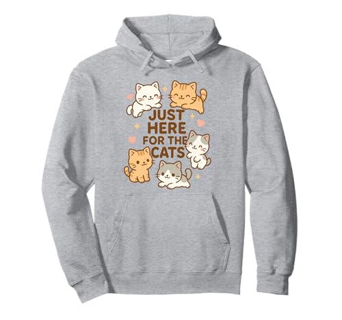 Just Here for The Cats Kawaii Kätzchenliebhaber lustige Katze Mama Papa Pullover Hoodie von Cute Kawaii Vibes: Sweet Styles for All Ages