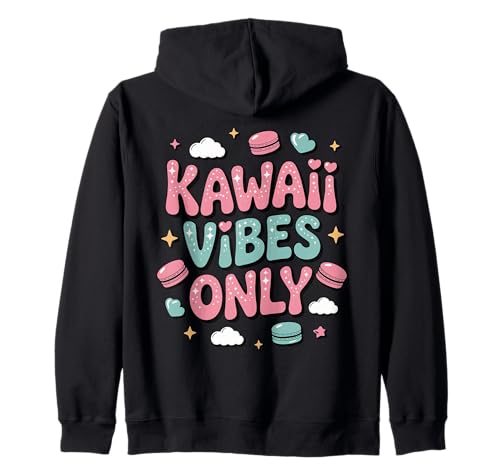 Kawaii Vibes Only süße japanische Anime-Mädchen in Pastellästhetik Kapuzenjacke von Cute Kawaii Vibes: Sweet Styles for All Ages