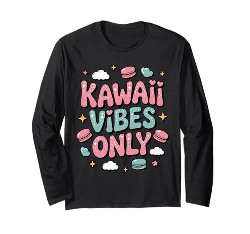 Kawaii Vibes Only süße japanische Anime-Mädchen in Pastellästhetik Langarmshirt Kawaii Vibes Only süße japanische Anime-Mädchen in Pastellästhetik Langarmshirt von Cute Kawaii Vibes: Sweet Styles for All Ages