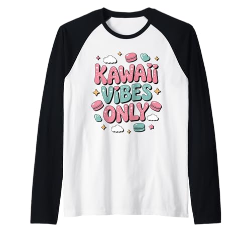 Kawaii Vibes Only süße japanische Anime-Mädchen in Pastellästhetik Raglan von Cute Kawaii Vibes: Sweet Styles for All Ages