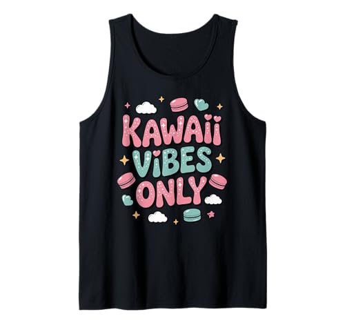 Kawaii Vibes Only süße japanische Anime-Mädchen in Pastellästhetik Tank Top von Cute Kawaii Vibes: Sweet Styles for All Ages