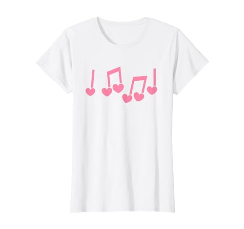 Herz-Musiknoten, niedliches Musikliebhaber-Design, für Damen und Mädchen T-Shirt Herz-Musiknoten, niedliches Musikliebhaber-Design, für Damen und Mädchen T-Shirt von Cute Kids Musician Musical Instrument Girls Tees
