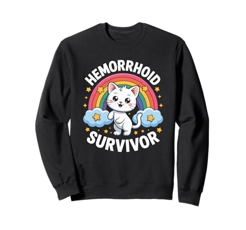 Lustige Hämorrhoiden Überlebende Spruch Humorvolle Katze Regen Frauen Männer Sweatshirt Lustige Hämorrhoiden Überlebende Spruch Humorvolle Katze Regen Frauen Männer Sweatshirt von Cute Kitten Medical Humor Comedy Health Joke