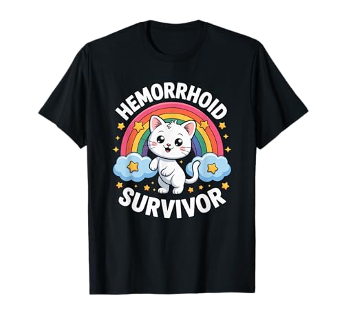 Lustige Hämorrhoiden Überlebende Spruch Humorvolle Katze Regen Frauen Männer T-Shirt Lustige Hämorrhoiden Überlebende Spruch Humorvolle Katze Regen Frauen Männer T-Shirt von Cute Kitten Medical Humor Comedy Health Joke