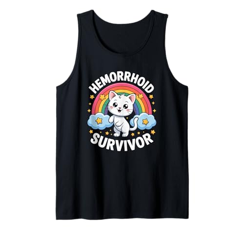Lustige Hämorrhoiden Überlebende Spruch Humorvolle Katze Regen Frauen Männer Tank Top Lustige Hämorrhoiden Überlebende Spruch Humorvolle Katze Regen Frauen Männer Tank Top von Cute Kitten Medical Humor Comedy Health Joke