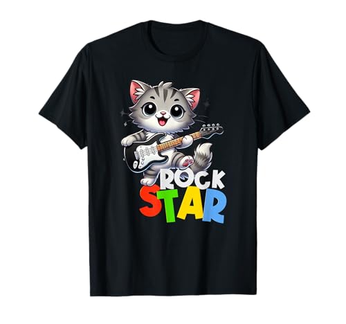 Kitten Rock Star Gitarre Rockin' Music Sänger Lustige Kinder T-Shirt Kitten Rock Star Gitarre Rockin' Music Sänger Lustige Kinder T-Shirt von Cute Kitten Rock Star Guitar Rockin' Music kids