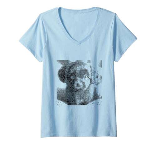 Damen Abstrakter Labrador Welpe Hund Papa Hund Mama T-Shirt mit V-Ausschnitt Damen Abstrakter Labrador Welpe Hund Papa Hund Mama T-Shirt mit V-Ausschnitt von Cute Labrador Puppy Designs