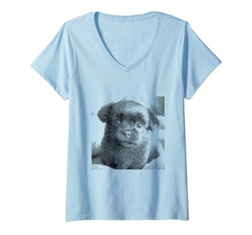 Damen Abstrakter Labrador Welpe Hund Papa Hund Mama T-Shirt mit V-Ausschnitt Damen Abstrakter Labrador Welpe Hund Papa Hund Mama T-Shirt mit V-Ausschnitt von Cute Labrador Puppy Designs
