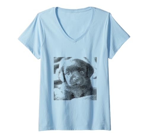 Damen Abstrakter Labrador Welpe Hund Papa Hund Mama T-Shirt mit V-Ausschnitt Damen Abstrakter Labrador Welpe Hund Papa Hund Mama T-Shirt mit V-Ausschnitt von Cute Labrador Puppy Designs