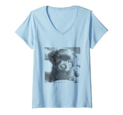 Damen Abstrakter Labrador Welpe Hund Papa Hund Mama T-Shirt mit V-Ausschnitt Damen Abstrakter Labrador Welpe Hund Papa Hund Mama T-Shirt mit V-Ausschnitt von Cute Labrador Puppy Designs