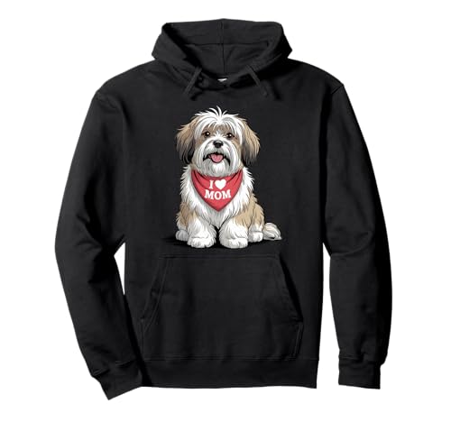 Ich Liebe Mama Lhasa Apso Lover Dog Muttertag Pullover Hoodie von Cute Lhasa Apso Mom Dog Lover