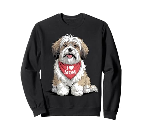 Ich Liebe Mama Lhasa Apso Lover Dog Muttertag Sweatshirt von Cute Lhasa Apso Mom Dog Lover