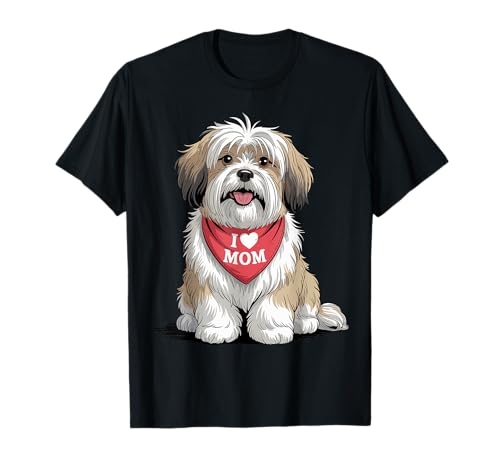 Ich Liebe Mama Lhasa Apso Lover Dog Muttertag T-Shirt Ich Liebe Mama Lhasa Apso Lover Dog Muttertag T-Shirt von Cute Lhasa Apso Mom Dog Lover