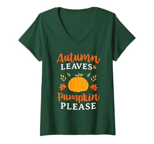 Damen Herbstblätter & Kürbisse Bitte Lustige Herbstsaison Männer Frauen T-Shirt mit V-Ausschnitt Damen Herbstblätter & Kürbisse Bitte Lustige Herbstsaison Männer Frauen T-Shirt mit V-Ausschnitt von Cute Love Autumn Pumpkin Fall Thanksgiving 2024