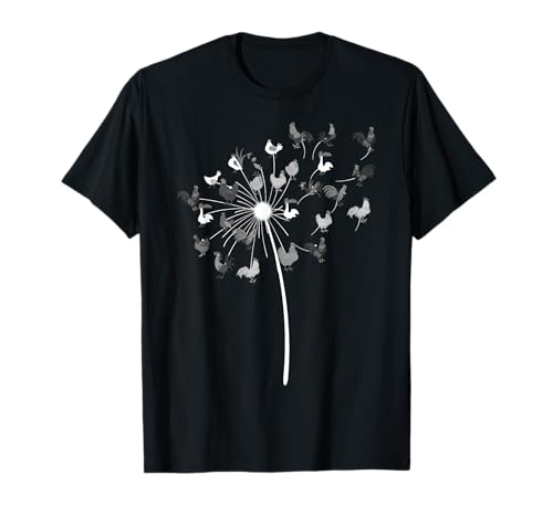 Lustiges Pusteblumen-Huhn, Geschenk für Liebhaber für Männer und Frauen T-Shirt von Cute Love Floral Rooster Farming Animals Designs