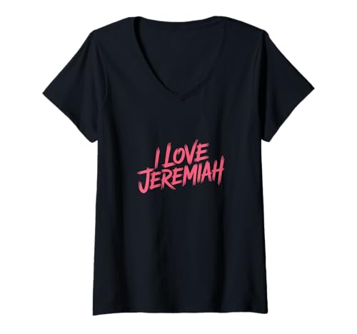 Damen Ich Liebe Jeremiah Romance | Love Crush Team Jere Summer T-Shirt mit V-Ausschnitt Damen Ich Liebe Jeremiah Romance | Love Crush Team Jere Summer T-Shirt mit V-Ausschnitt von Cute Love Team Jere Romantic Love Tees Design