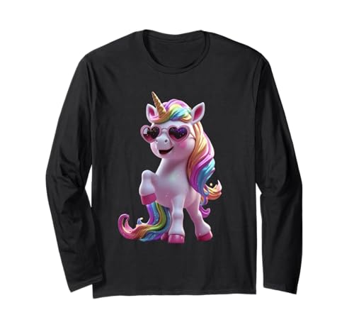 Niedliches magisches Pferd, lustiges Unisex-Design für Männer und Frauen Langarmshirt von Cute Magic Horse Funny Unisex Design Men Women Tee