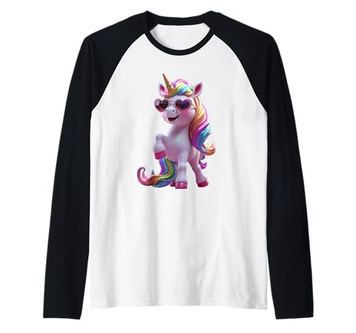 Niedliches magisches Pferd, lustiges Unisex-Design für Männer und Frauen Raglan von Cute Magic Horse Funny Unisex Design Men Women Tee