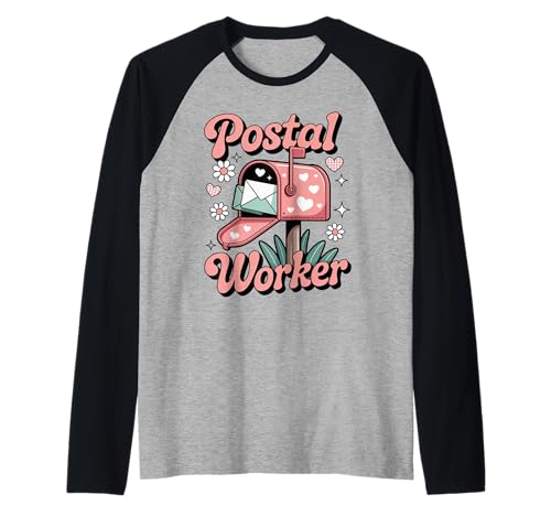 Lustiger Postangestellter Spruch Humorvoller Briefkasten Liebe Frauen Männer Raglan von Cute Mail Carrier Heart Envelope Post Office