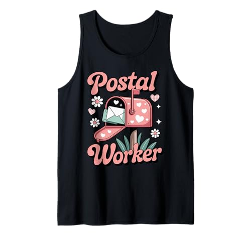 Lustiger Postangestellter Spruch Humorvoller Briefkasten Liebe Frauen Männer Tank Top von Cute Mail Carrier Heart Envelope Post Office