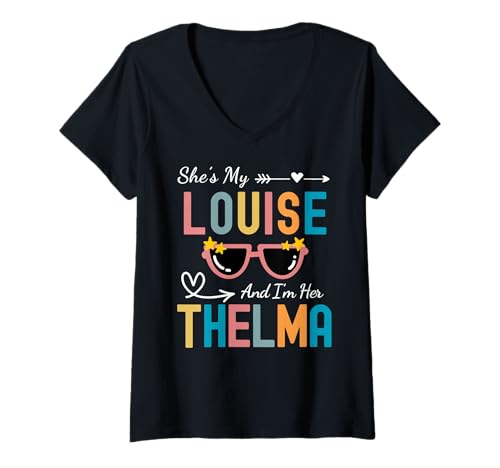 Damen Every Thelma Needs A Louise, Beste Freundinnen im Retro-Stil für Damen T-Shirt mit V-Ausschnitt Damen Every Thelma Needs A Louise, Beste Freundinnen im Retro-Stil für Damen T-Shirt mit V-Ausschnitt von Cute Matching Besties Design For Girls & Women
