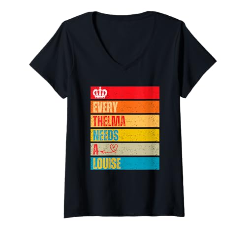 Damen Every Thelma Needs A Louise, Beste Freundinnen im Retro-Stil für Damen T-Shirt mit V-Ausschnitt Damen Every Thelma Needs A Louise, Beste Freundinnen im Retro-Stil für Damen T-Shirt mit V-Ausschnitt von Cute Matching Besties Design For Women