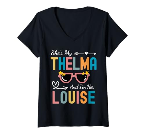Damen Every Thelma Needs A Louise, Beste Freundinnen im Retro-Stil für Damen T-Shirt mit V-Ausschnitt von Cute Matching Besties Design For Women
