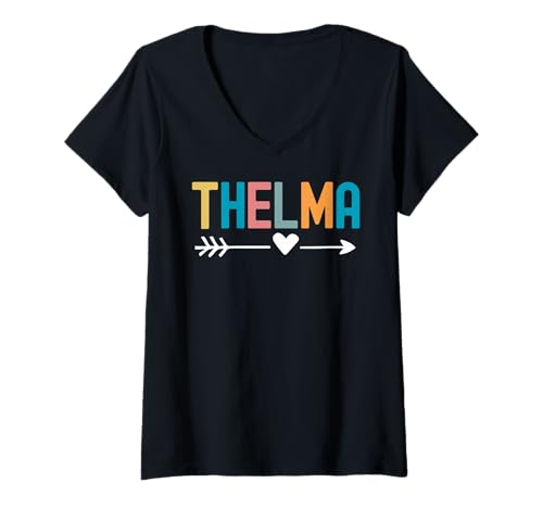 Damen Thelma Love im Retro-Look, niedlich, passend zu den besten Freunden T-Shirt mit V-Ausschnitt Damen Thelma Love im Retro-Look, niedlich, passend zu den besten Freunden T-Shirt mit V-Ausschnitt von Cute Matching Besties Design For Women